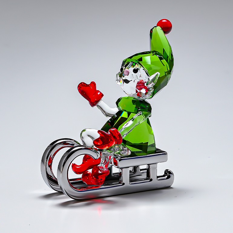 スワロフスキー SWAROVSKI クリスタルフィギュア サンタの妖精とそり クリスマス 5533947 インテリア オブジェ 置物【スペシャルラッピング660円(別売り)】