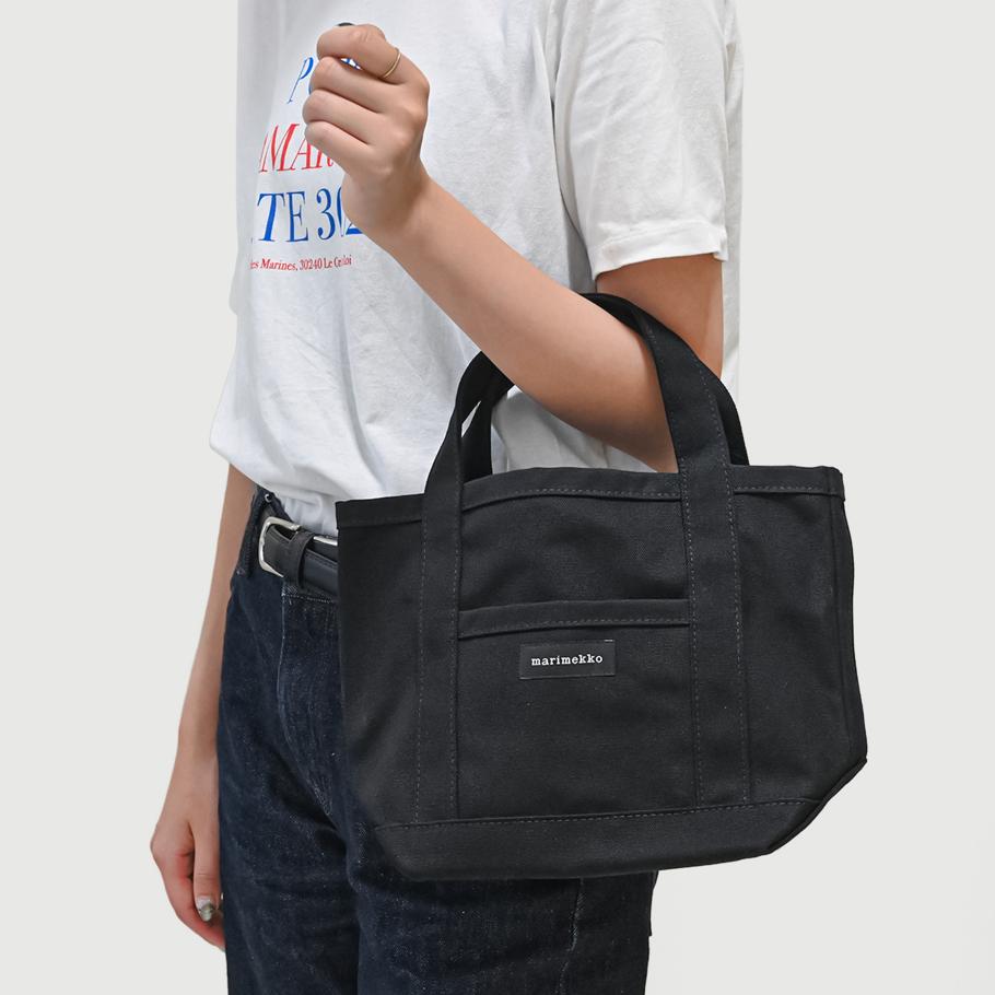 マリメッコ marimekko ミニトートバッグ レディース 舟形 ミニペルスカッシィ RAIDE MINI PERUSKASSI2 ハンドバッグ ブラック 044400 001 北欧雑貨 北欧デザイン