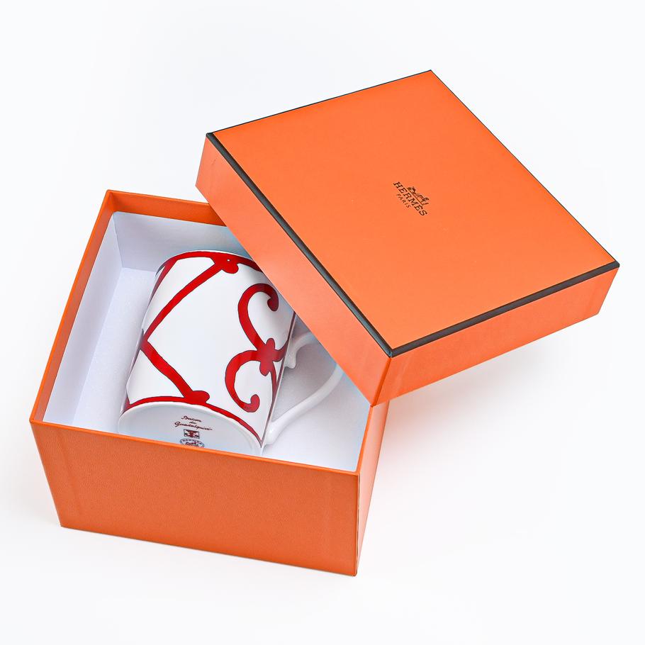 エルメス HERMES ガダルキヴィール レッド 11032P1 マグカップ シングル 300ml 名入れ可有料 洋食器  【スペシャルラッピング660円(別売り)】