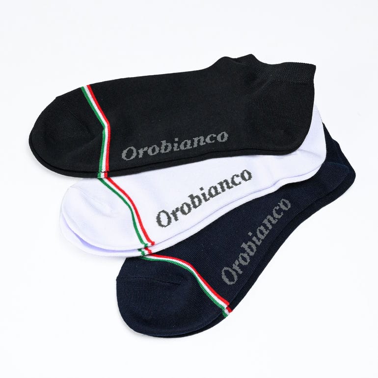 オロビアンコ Orobianco 靴下 くつした アンクルソックス 3足セット メンズ ブラック×ホワイト×ネイビー 6810508【スペシャルラッピング660円(別売り)】