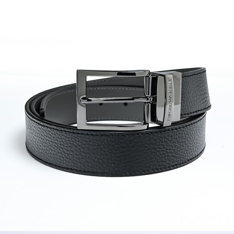 エンポリオ アルマーニ EMPORIO ARMANI ベルト 幅3.5cm メンズ ブラック ストリンガシステム対応 リバーシブル Y4S195 YLO8J 80741(88001)【スペシャルラッピング660円(別売り)】