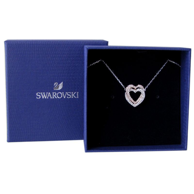 スワロフスキー SWAROVSKI ダブルハートインフィニティネックレス 