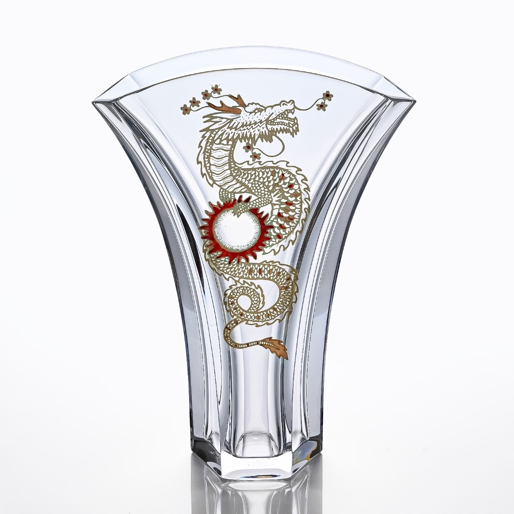 バカラ Baccarat ベース 花瓶 ギンコ ソーラードラゴン 龍 竜 辰 23.5cm GINKGO 2815700 インテリア オブジェ 置物