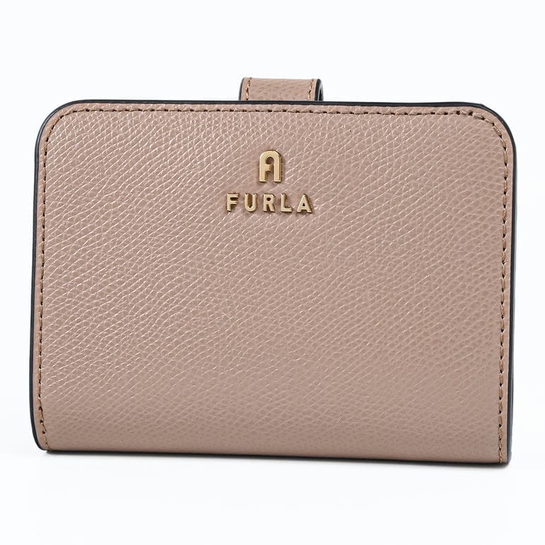 未使用★フルラFURLA 折財布 カメリア べージュ 箱保存袋あり フルラ FURLA 二つ折り財布 小銭入れ付き CAMELIA カメリア S