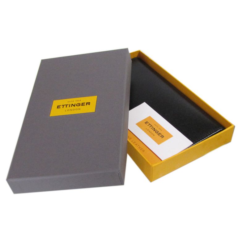 エッティンガー ETTINGER 財布 長札 長財布 小銭入れナシ メンズ ロイヤルコレクション バイカラー ST806AJR ORANGE ブラック×オレンジ 名入れ可有料 【スペシャルラッピング660円(別売り)】