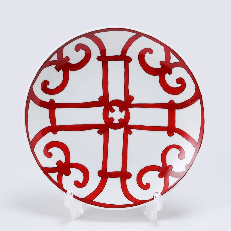 エルメス HERMES ブレッド＆バタープレート 17cm ペア ガダルキヴィール レッド No5 011412P2 小皿 洋食器 名入れ可有料  【スペシャルラッピング660円(別売り)】