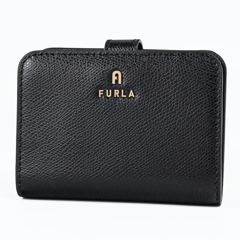 フルラ FURLA 二つ折り財布 小銭入れ付き CAMELIA カメリア Sサイズ コンパクト ウォレット ネロ ブラック WP00315 ARE000 O6000【純正紙袋・リボン付き】<br>【スペシャルラッピング660円(別売り)】