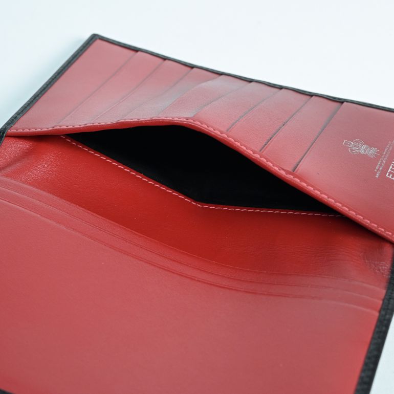 エッティンガー ETTINGER 財布 長札 長財布 小銭入れナシ メンズ ロイヤルコレクション バイカラー ST806AJR RED ブラック×レッド 箔押し名入れ可有料 【スペシャルラッピング660円(別売り)】