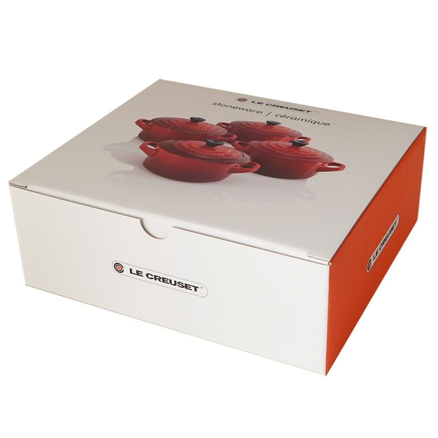 ルクルーゼ ル・クルーゼ ミニ ココット・ロンド 10cm ギフトセット ストーンウェアシリーズ Le Creuset 4個セット チェリーレッド 79212100600100 洋食器