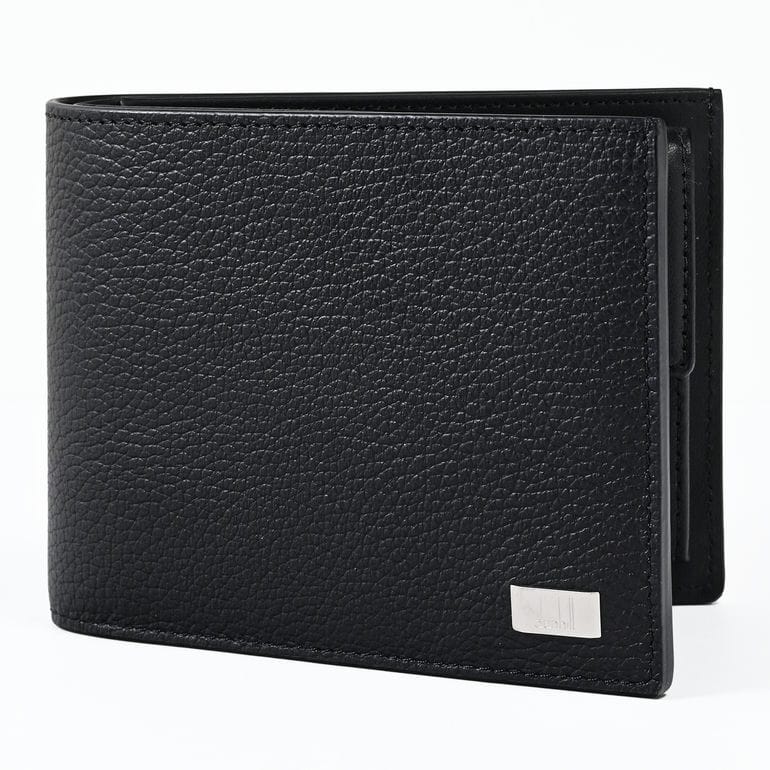 【名入れ可有料】ダンヒル dunhill 二つ折り財布 小銭入れ付 アボリティーズ メタルプレート メンズ ブラック DU19F2932AV001 ウォレット 折財布 英国<br>【スペシャルラッピング660円(別売り)】