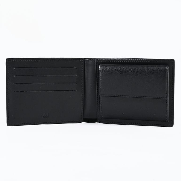 【名入れ可有料】ダンヒル dunhill 二つ折り財布 小銭入れ付 アボリティーズ メタルプレート メンズ ブラック DU19F2932AV001 ウォレット 折財布 英国<br>【スペシャルラッピング660円(別売り)】