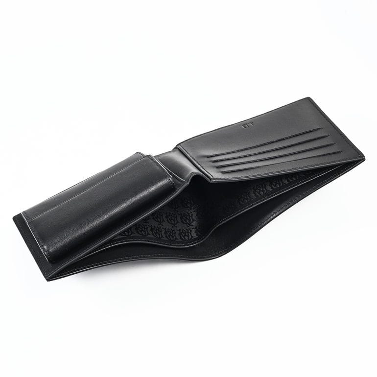 【名入れ可有料】ダンヒル dunhill 二つ折り財布 小銭入れ付 アボリティーズ メタルプレート メンズ ブラック DU19F2932AV001 ウォレット 折財布 英国<br>【スペシャルラッピング660円(別売り)】