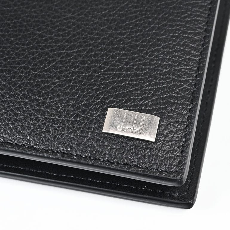 【名入れ可有料】ダンヒル dunhill 二つ折り財布 小銭入れ付 アボリティーズ メタルプレート メンズ ブラック DU19F2932AV001 ウォレット 折財布 英国<br>【スペシャルラッピング660円(別売り)】