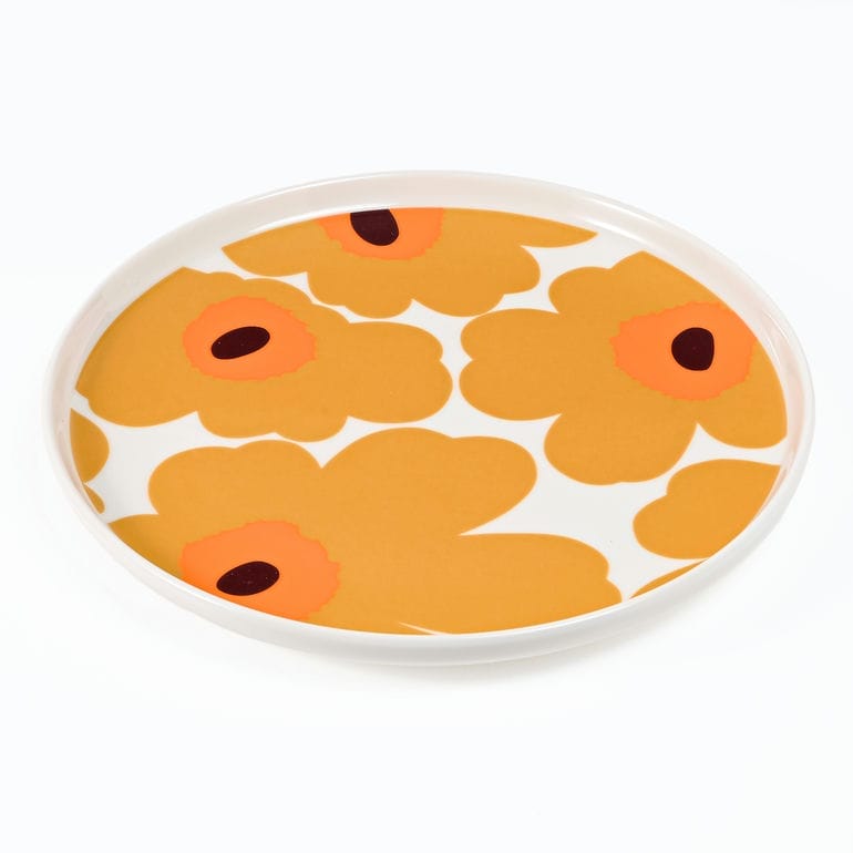 【名入れ可有料】マリメッコ marimekko プレート 20cm Unikko ウニッコ ブラウン 74564 074564 182 大皿 洋食器 テーブルウェア 北欧食器 北欧デザイン<br>【スペシャルラッピング660円(別売り)】
