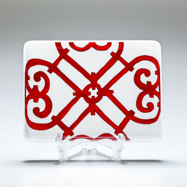 エルメス HERMES スクエアプレート 16cm×12cm 寿司 すしプレート ガダルキヴィール レッド 011089p 小皿 洋食器 名入れ可有料  【スペシャルラッピング660円(別売り)】