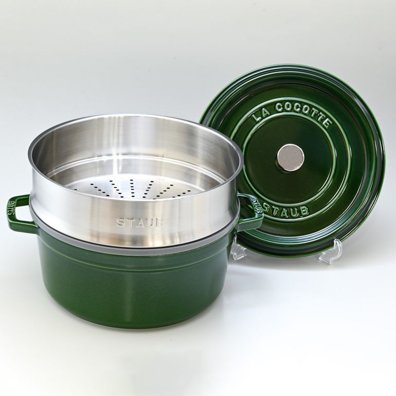 LA COCOTTE STAUB ストウブ バジルグリーン 20cm 両手鍋[Q2055]