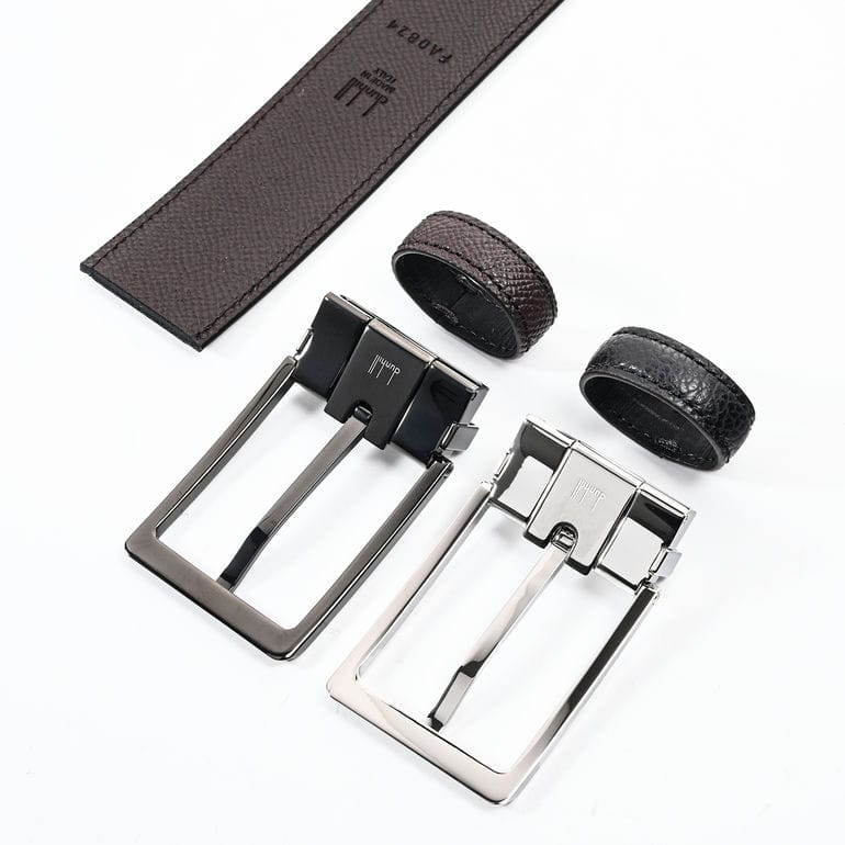 ダンヒル ベルト メンズ dunhill 幅3.5cm ギフトセット 2025SS リバーシブル ブラック チョコレート ストリンガシステム対応 DU24F4T21PI001 英国  <br>【スペシャルラッピング660円(別売り)】