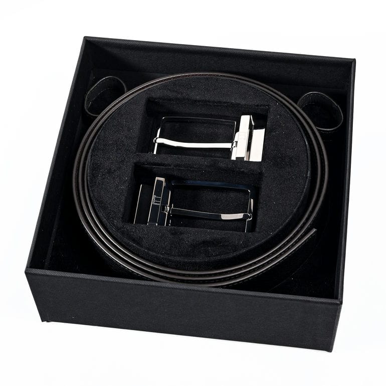 ダンヒル ベルト メンズ dunhill 幅3.5cm ギフトセット 2025SS リバーシブル ブラック チョコレート ストリンガシステム対応 DU24F4T21PI001 英国  <br>【スペシャルラッピング660円(別売り)】