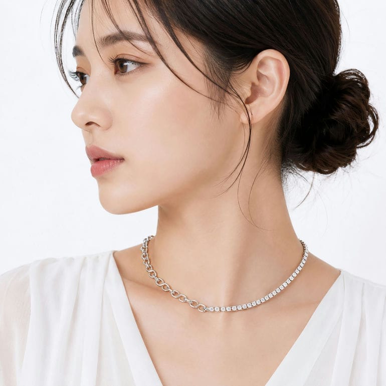 スワロフスキー SWAROVSKI ネックレス Matrix マトリックス S字型