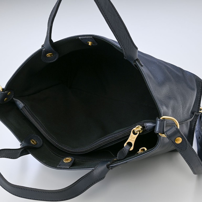✨️美品✨️イルビゾンテ　ショルダーバッグ　ハンドバッグ　2way　ネイビー イルビゾンテ IL BISONTE バッグ 2WAY ハンドバッグ レディース