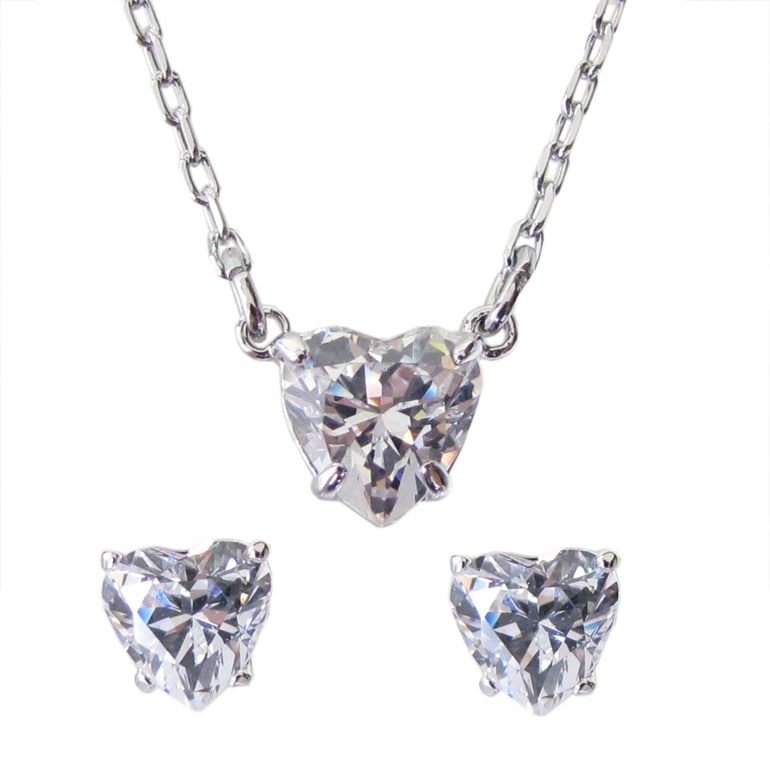 スワロフスキー SWAROVSKI ネックレス ピアス セット Attract Heart