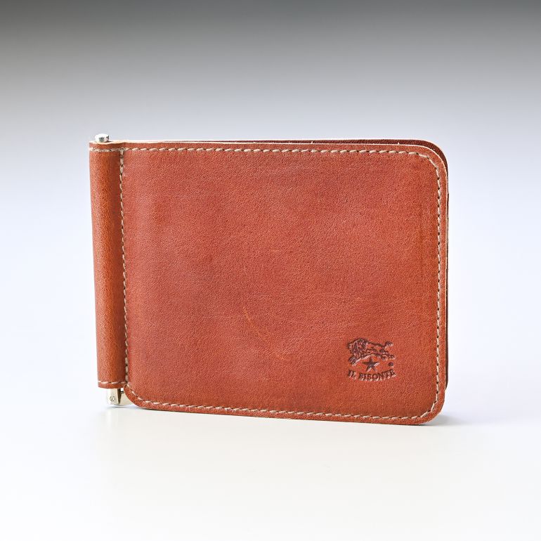 イルビゾンテ IL BISONTE 財布 マネークリップ 札ばさみ メンズ レディース ヴィンテージ カウハイド レザー コニャック SMW076PO0001BW221N(C0963PO 566N) 箔押し名入れ可有料 【スペシャルラッピング660円(別売り)】