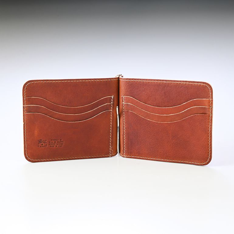 イルビゾンテ IL BISONTE 財布 マネークリップ 札ばさみ メンズ レディース ヴィンテージ カウハイド レザー コニャック SMW076PO0001BW221N(C0963PO 566N) 箔押し名入れ可有料 【スペシャルラッピング660円(別売り)】