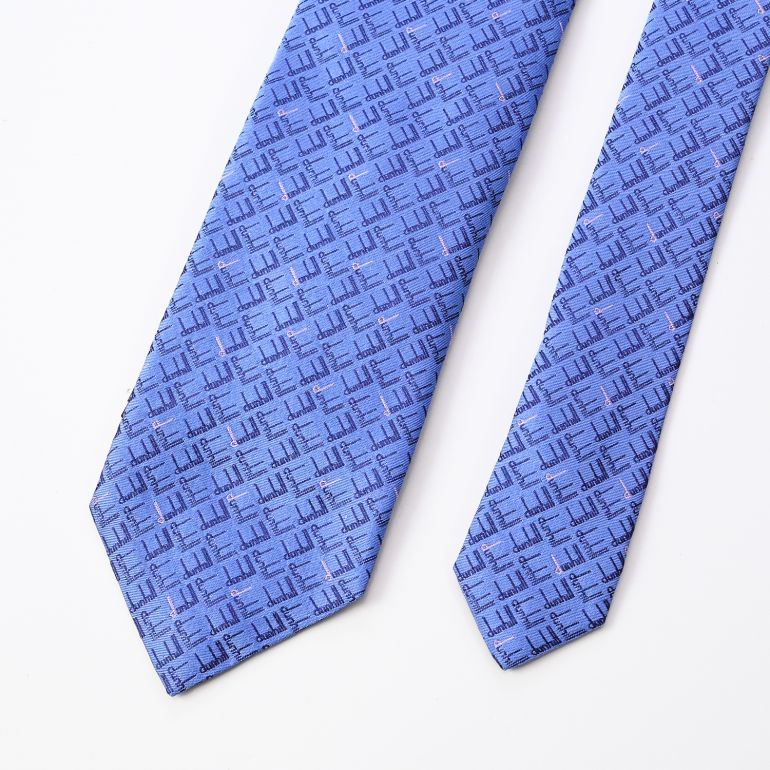ダンヒル dunhill ネクタイ メンズ ブルー 大剣幅8cm シルク100% スキャタード D 23RPTW1B7472 MADE IN ITALY 刺しゅう名入れ対応<br>【スペシャルラッピング660円(別売り)】