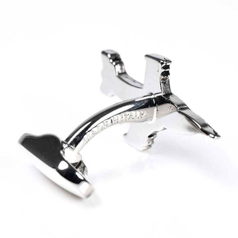 モンアート MONART カフス ラペルピン セット メンズ ピンズ型 飛行機 ジェット機 シルバー RG/K91 SC/K91 Made in Italy 正規代理店