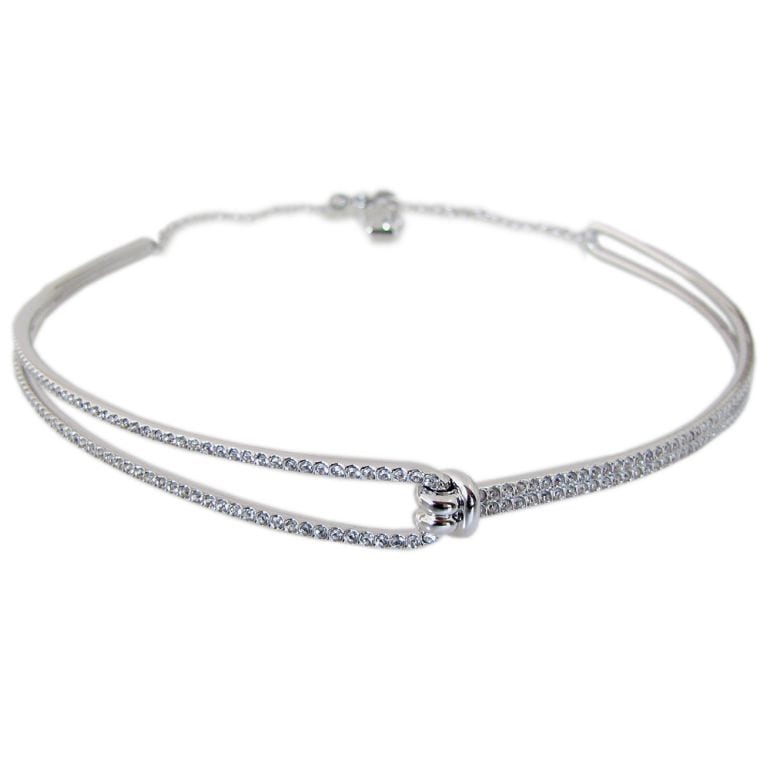 スワロフスキー ネックレス レディース Lifelong チョーカー シルバー