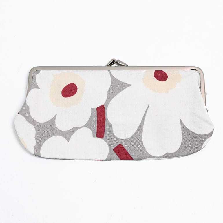 【刺しゅう名入れ可有料】マリメッコ marimekko 小物入れ ポーチ コスメポーチ 化粧ポーチ ペンケース がま口 ミニ ウニッコ シルマラシ グレー 73791 073791 915 北欧雑貨 北欧デザイン