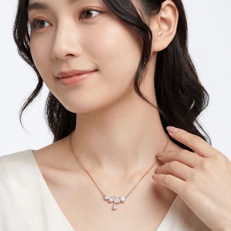 スワロフスキー SWAROVSKI ネックレス Mesmera クリア 18Kローズ
