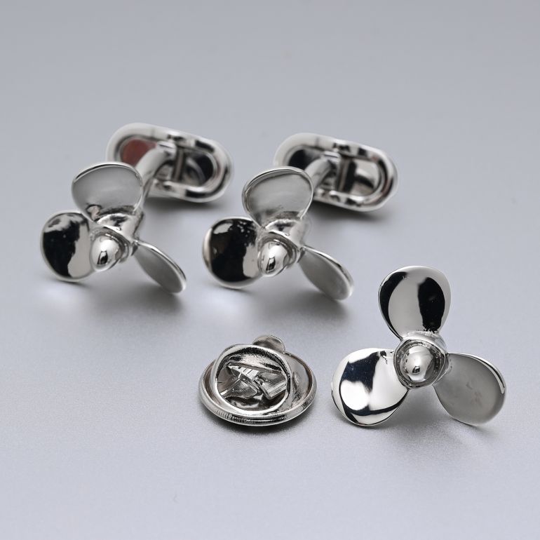 モンアート MONART カフス ラペルピン セット メンズ ピンズ型 プロペラ スクリュー シルバー RG/K60 SC/K60 Made in Italy 正規代理店