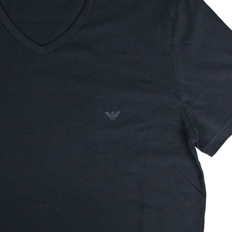 エンポリオ アルマーニ EMPORIO ARMANI Tシャツ カットソー メンズ アンダーウェア 半袖 Vネック 2枚セット ブラック 111648 CC722 07320