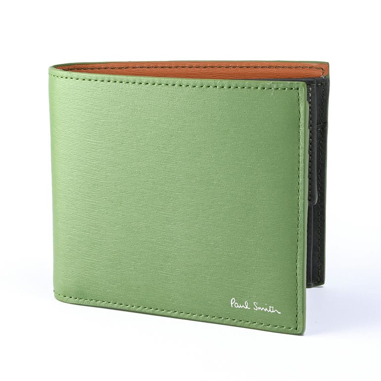 【名入れ可有料】 ポールスミス Paul Smith 二つ折り財布 メンズ グリーン 4833 MSTRGS 30 英国 Made in ITALY ウォレット 折財布 【スペシャルラッピング660円(別売り)】