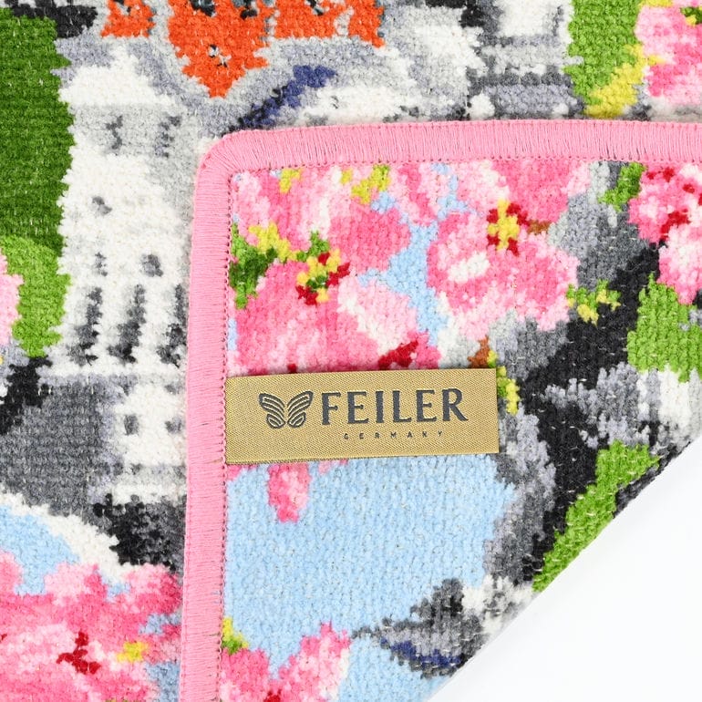 【刺しゅう名入れ可有料】フェイラー FEILER ハンカチ ハンドタオル 25cm レディース ノイシュバンシュタイン城 春 桜 サクラ ピンク ネコポス限定 送料無料<br>【スペシャルラッピング660円(別売り)】