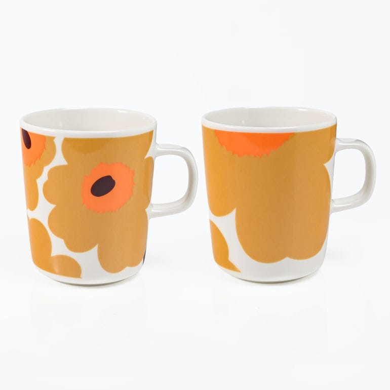 【名入れ可有料】マリメッコ marimekko マグカップ コップ ペアセット 250ml Unikko ウニッコ ブラウン 74952 074952 182 洋食器 テーブルウェア 北欧食器 北欧デザイン<br>【スペシャルラッピング660円(別売り)】