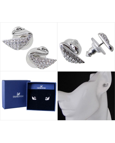 スワロフスキー SWAROVSKI ピアス SWAN スワン シルバー 1116357