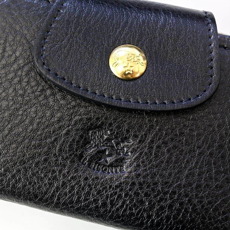 イルビゾンテ IL BISONTE 財布 ミニ財布 小銭入れ メンズ レディース 4連キーケース付き Acero line カーフ レザー ネロ SSW013PV0005BK110B 箔押し名入れ可有料【スペシャルラッピング660円(別売り)】