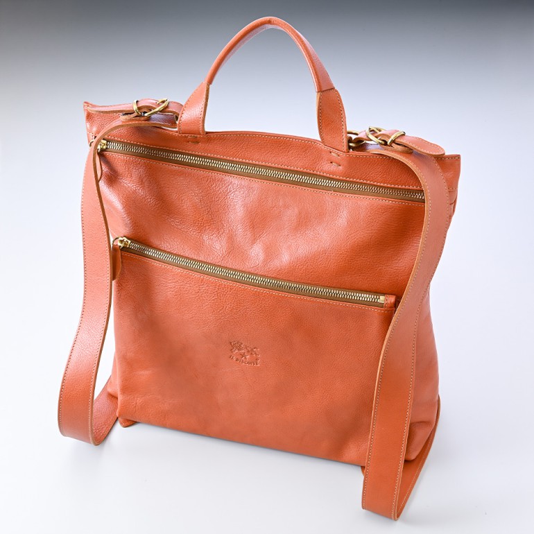 イルビゾンテ IL BISONTE バッグ 2WAY リュック ハンドバッグ キャラメル ヤキヌメ A2563 P 145 カウハイドレザー