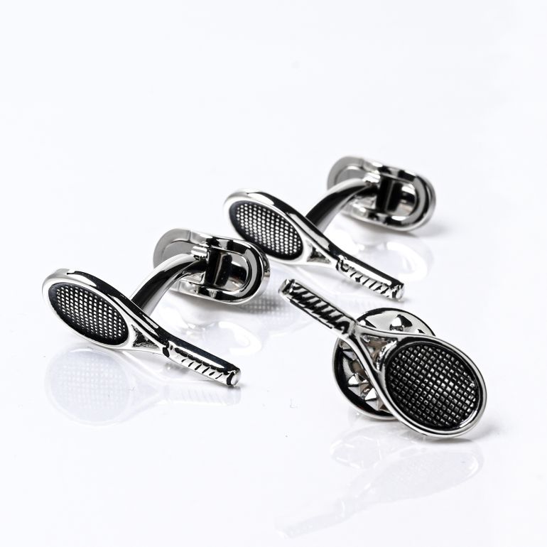 モンアート MONART カフス ラペルピン セット メンズ ピンズ型 テニスラケット シルバー RG/K92 SC/K92 Made in Italy 正規代理店