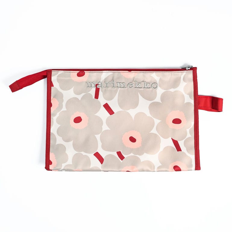 マリメッコ marimekko コスメバッグ 化粧ポーチ 小物入れ メディア2 ミニ ウニッコ ダークチェリー サーモンレッド ベージュ 73444 073444 193 北欧雑貨 北欧デザイン ネコポス限定 送料無料<br>【スペシャルラッピング660円(別売り)】