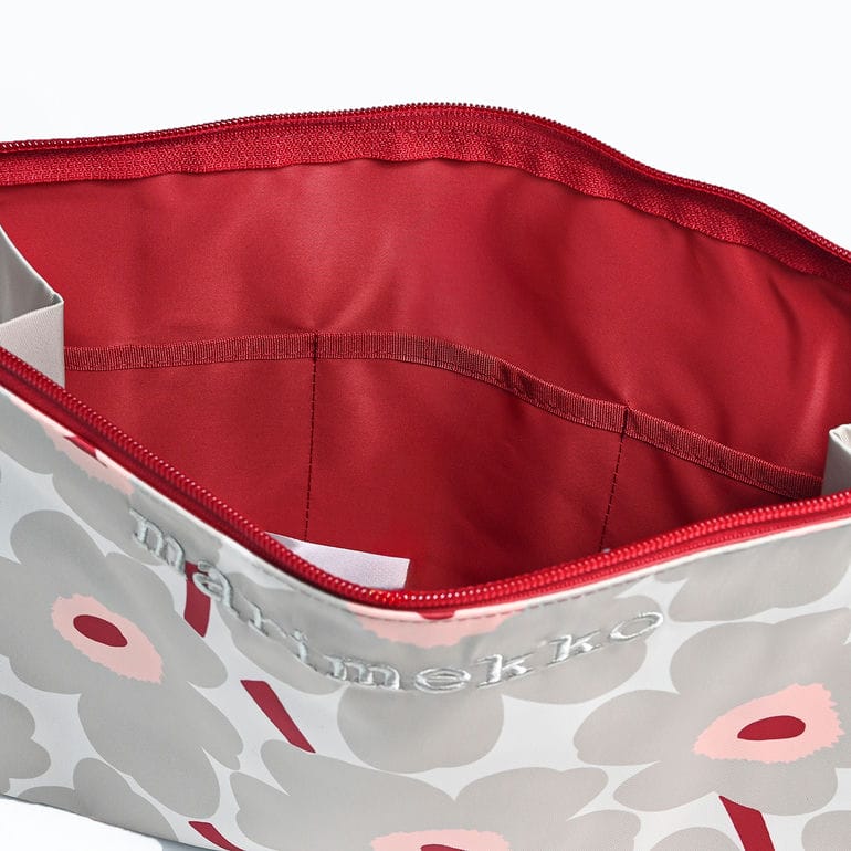 マリメッコ marimekko コスメバッグ 化粧ポーチ 小物入れ メディア2 ミニ ウニッコ ダークチェリー サーモンレッド ベージュ 73444 073444 193 北欧雑貨 北欧デザイン ネコポス限定 送料無料<br>【スペシャルラッピング660円(別売り)】