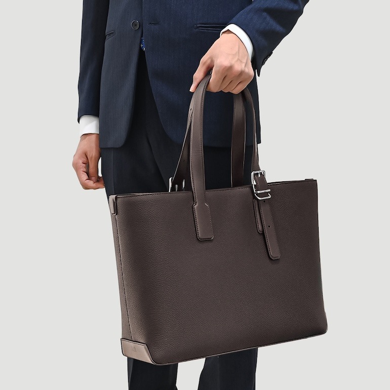 ダンヒル dunhill トートバッグ 1893 ハーネス イーストウエスト メンズ チョコレートブラウン 24F3491XA202 英国