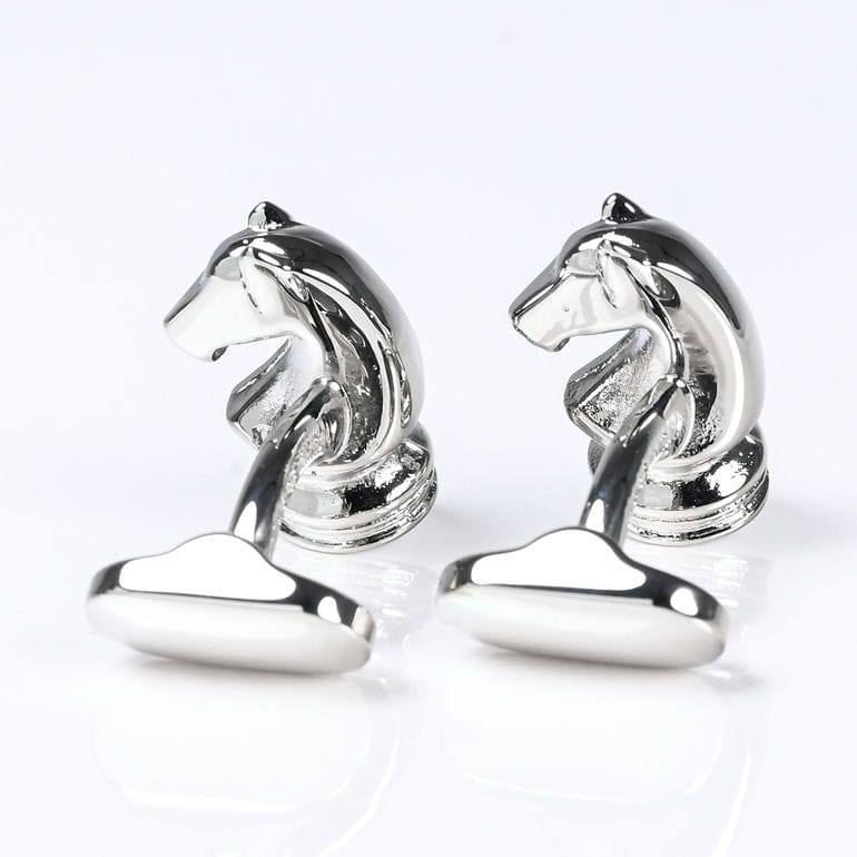 モンアート MONART カフス ラペルピン セット メンズ ピンズ型 馬 ホース 騎士 チェス ナイト シルバー RG/K65 SC/K65 Made in Italy 正規代理店