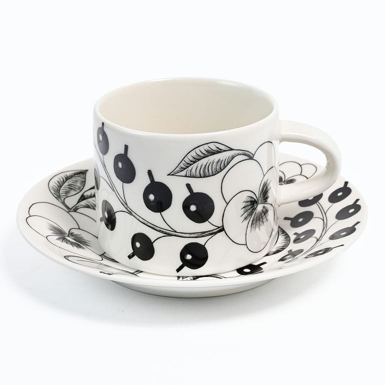 アラビア ARABIA コーヒーカップ&ソーサー 280ml 16.5cm ティーカップ プレート パラティッシ Paratiisi ブラック 1005403 1005404 洋食器 北欧 雑貨 キッチン フィンランド 陶器 カップアンドソーサー 【スペシャルラッピング1100円(別売り)】