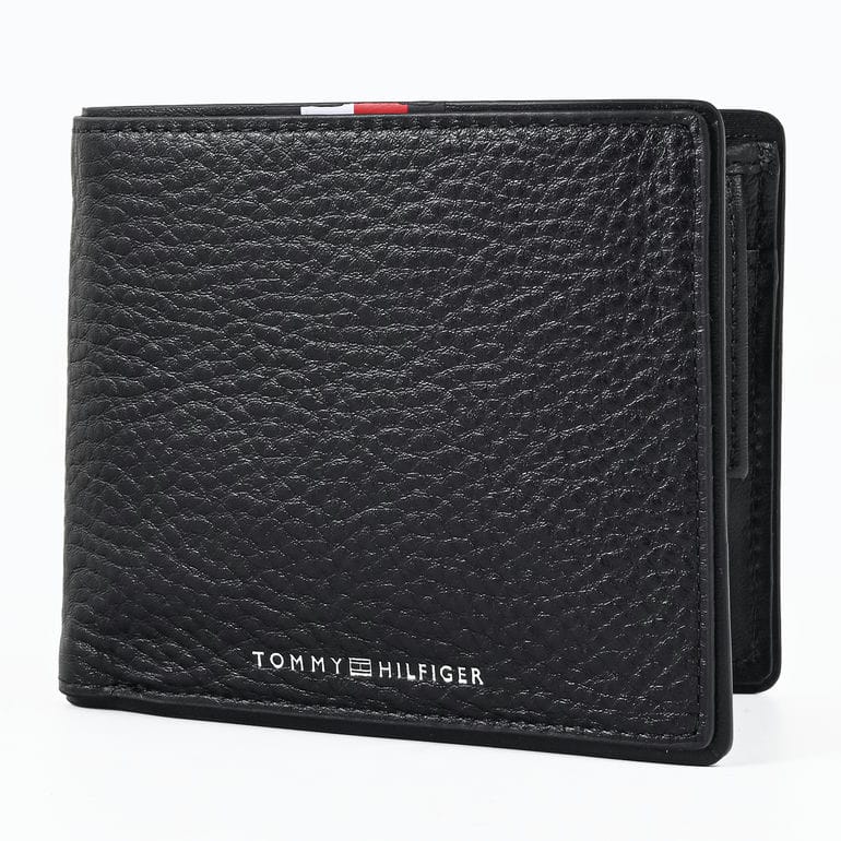 高品質ヨーロッパ輸入モデル トミーヒルフィガー TOMMY HILFIGER 二つ折り財布 小銭入れ付き CORP CC AND COIN ブラック AM0AM13740 BDS BLACK ウォレット 折財布【スペシャルラッピング660円(別売り)】