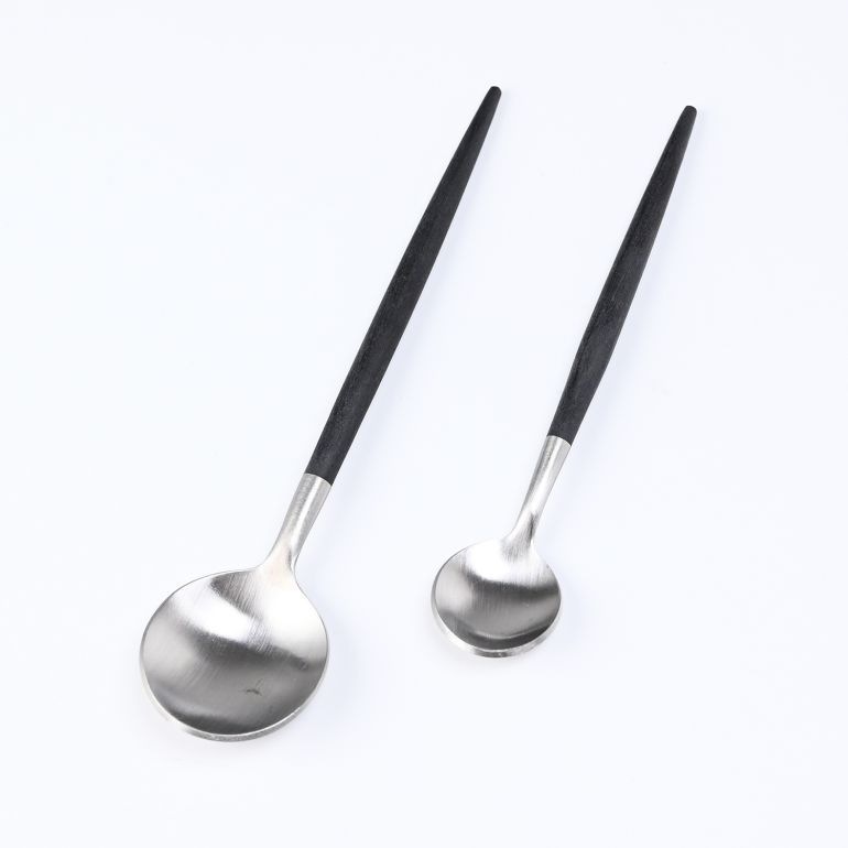 クチポール Cutipol GOA ゴア ブラック コーヒースプーン エスプレッソスプーン 2本セット 2点セット ハンドメイド カトラリー 洋食器