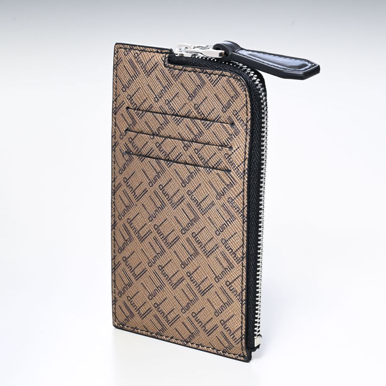 ダンヒル dunhill スマートウォレット カードケース メンズ コインケース フラグメントケース シグネチャー キャメル 21R210ZLT231R 名入れ可有料 箔押し<br>【スペシャルラッピング660円(別売り)】