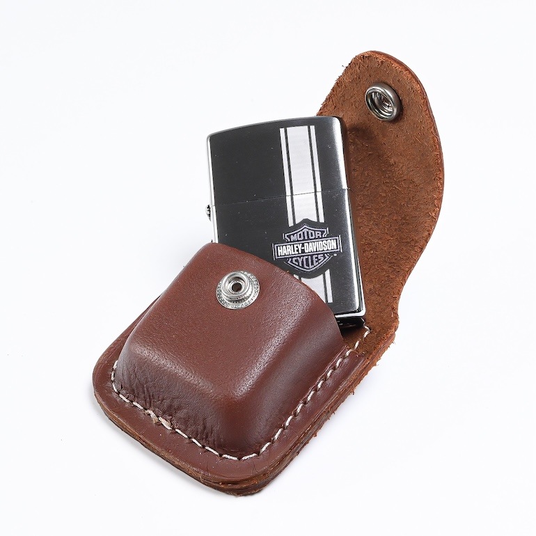 ジッポケース 専用ケース 革ポーチ ボタン留め ZIPPO純正 アクセサリ